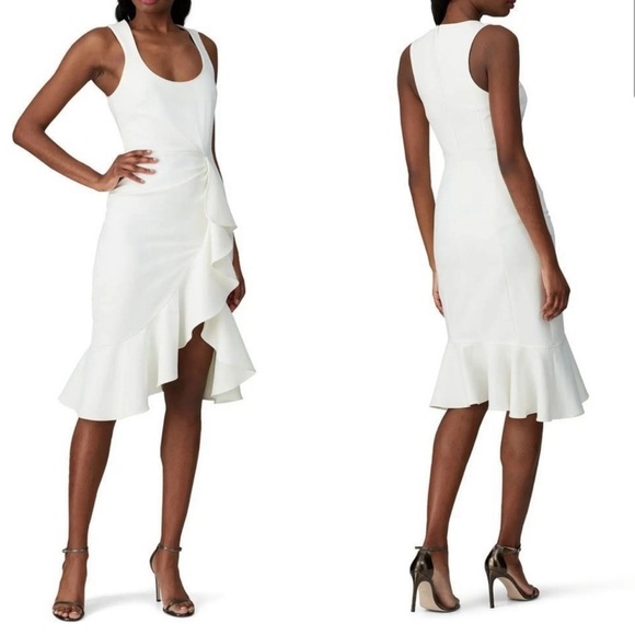 Cinq a Sept Ruffle Angela Sleeveless Dress size 2 sand tan beige - Picture 3 of 7